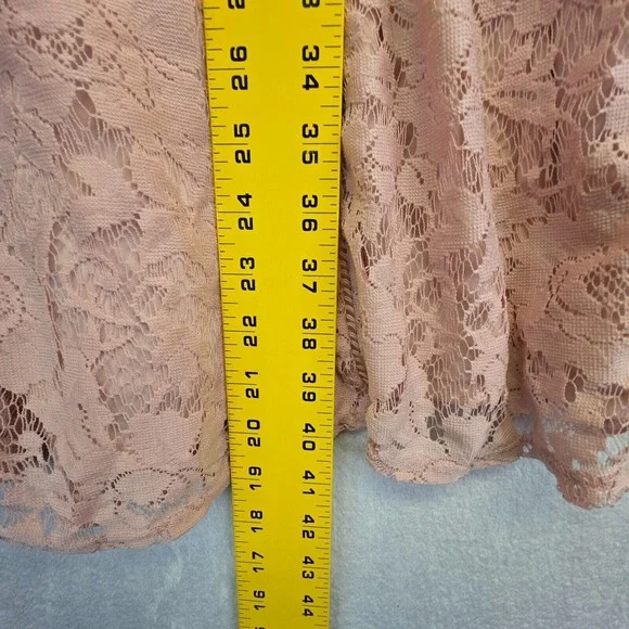 Danny & Nicole Dress Womens 4 Blush Pink Floral Lace Fit Flare Romantic Cottage - Picture 7 of 13